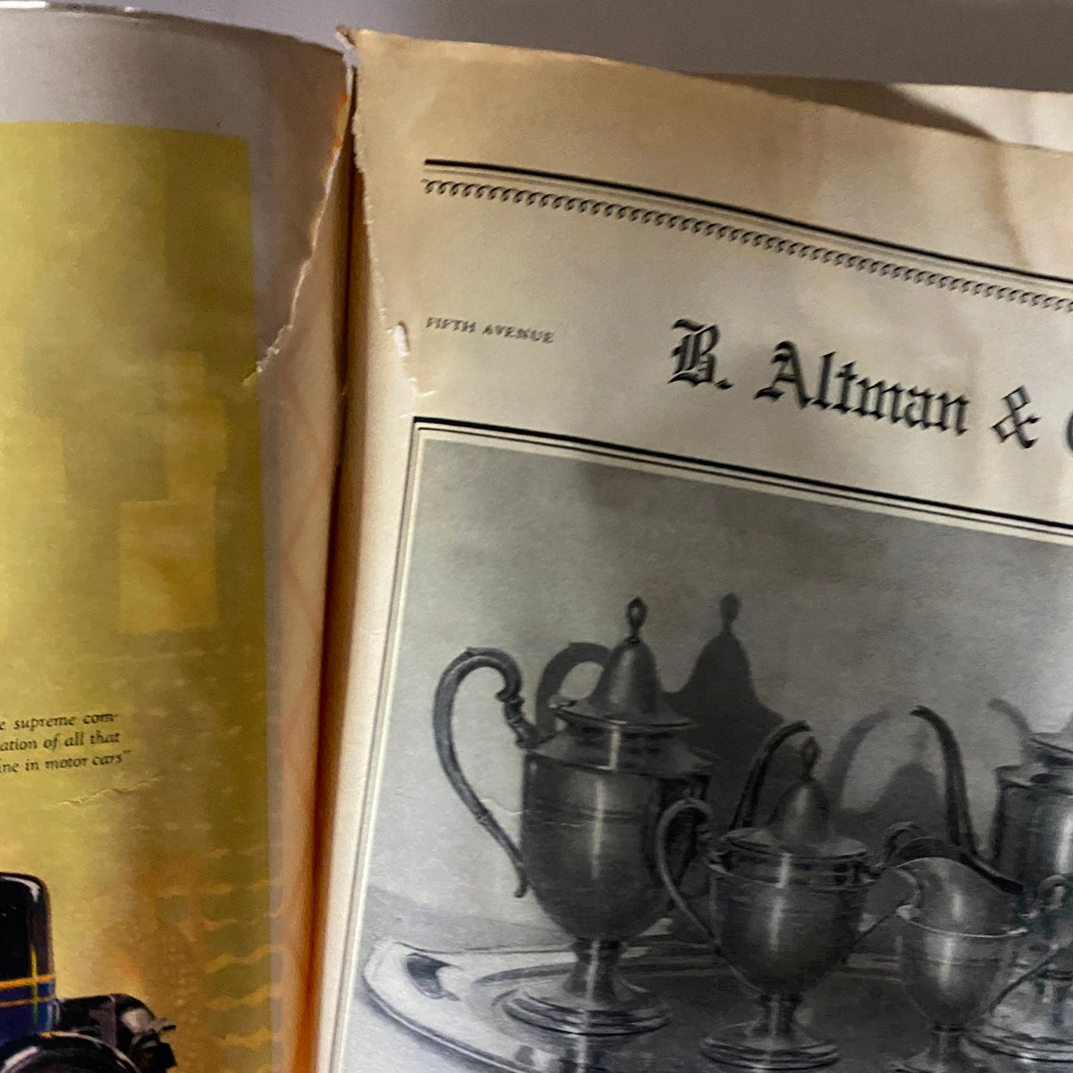 The New Yorker Complete Magazine May 21, 1927 Ilonka Karasz Cover showing elegant silver teapots and servingware, exemplifying 1920s vintage artistry and design.