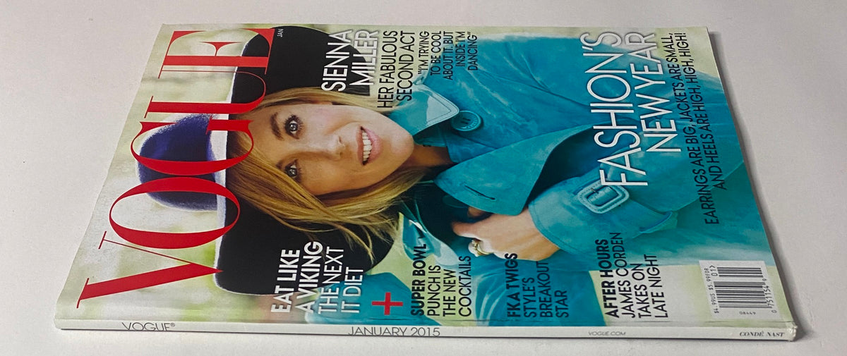 Vogue Magazine January 2015 with Sienna Miller on the cover, showcasing her style and the theme of new beginnings in fashion.