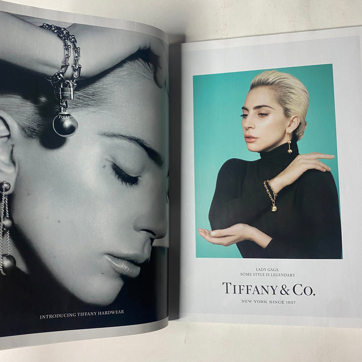 Vogue Magazine May 2017 Katy Perry Cover No Label VG featuring a two-page spread with Lady Gaga showcasing Tiffany & Co. jewelry, highlighting the introduction of Tiffany hardware.