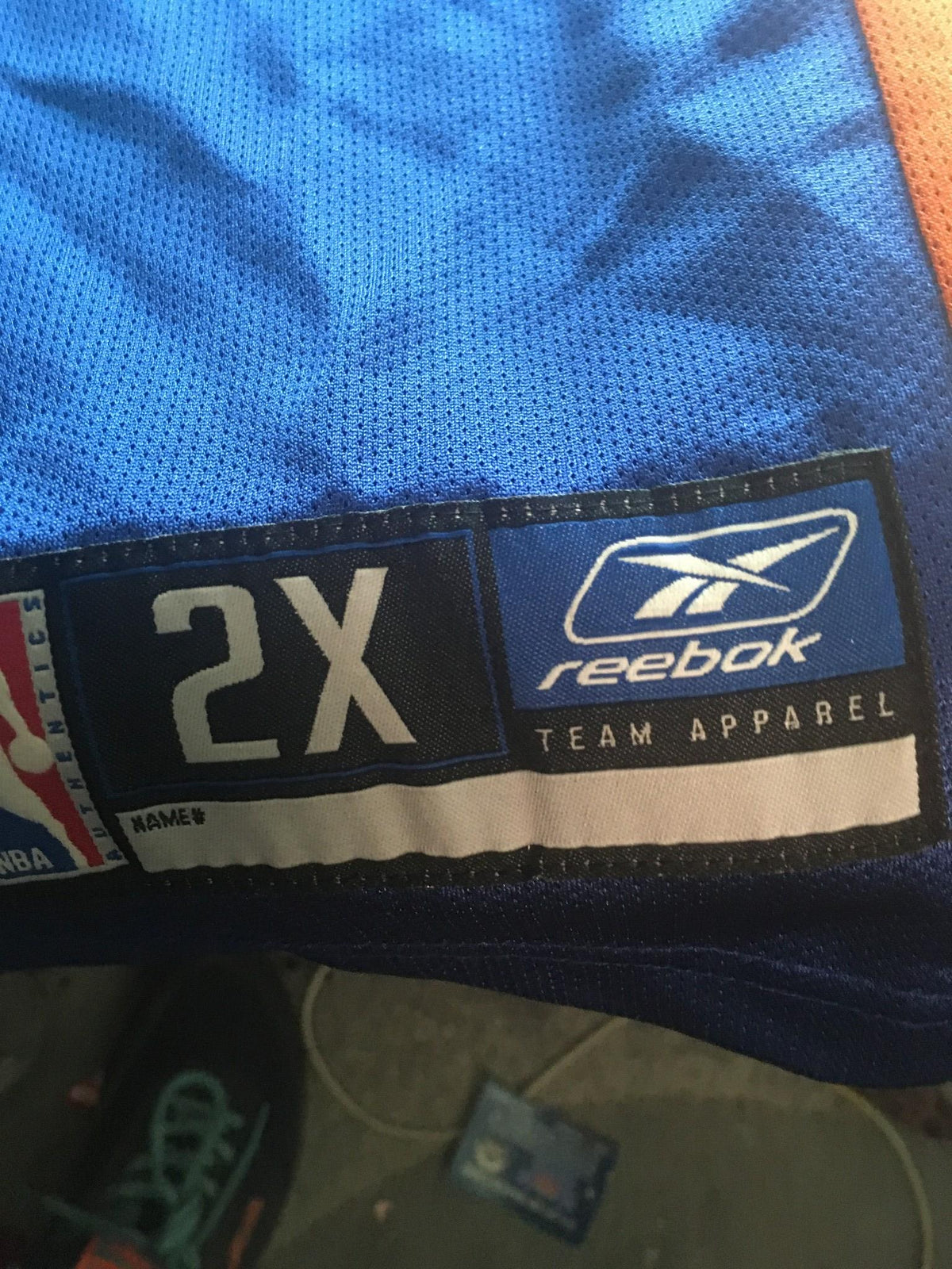 NBA New York Knicks Stephon Marbury #3 Reebok Jersey Size 2XL tag showing size information