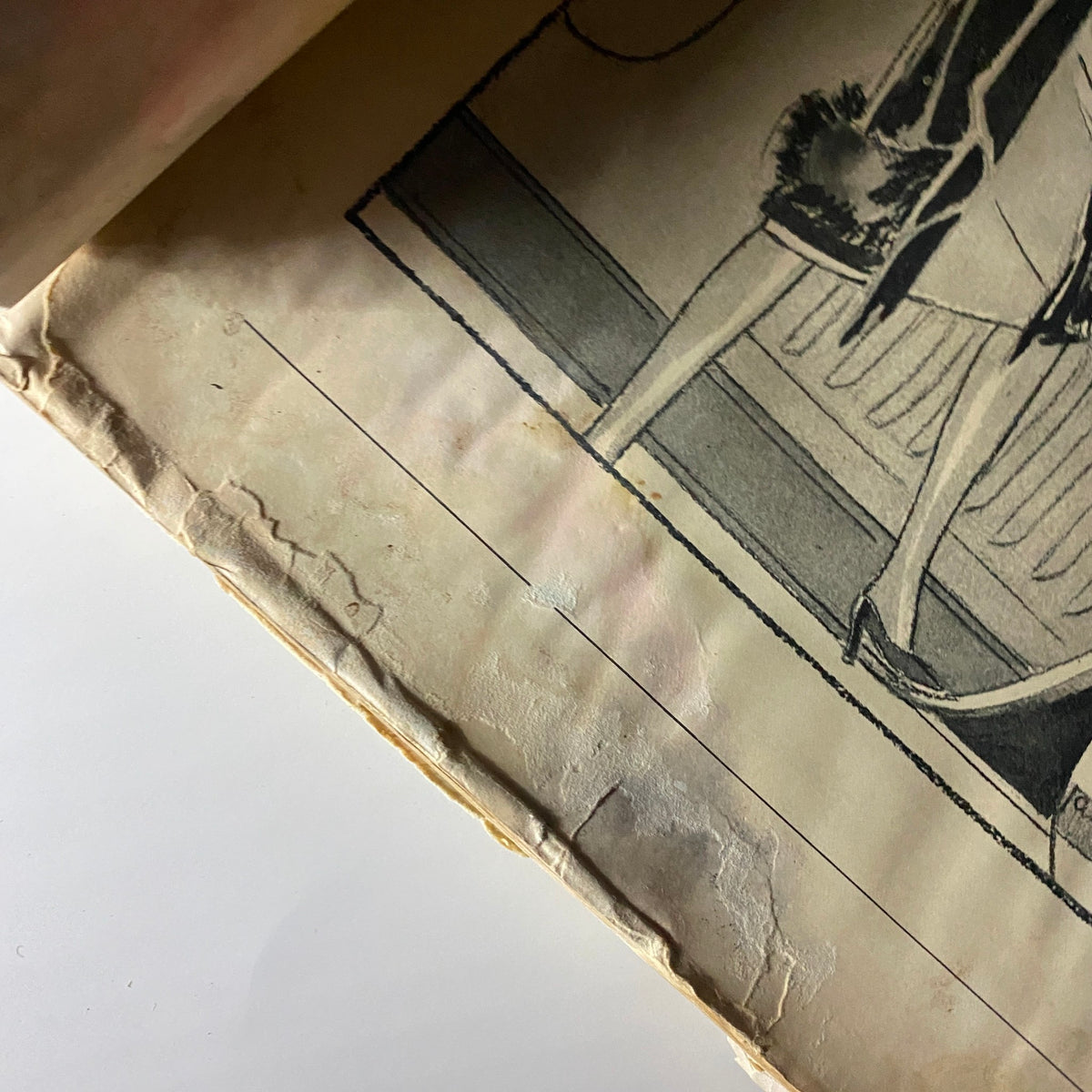 Close-up of the cover detail from The New Yorker Complete Magazine – April 9, 1927, featuring an artistic depiction of a woman's legs and shoes.