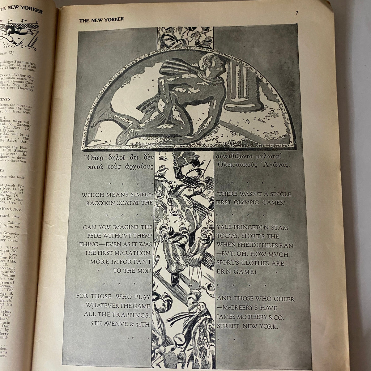 Artistic illustration page from The New Yorker Complete Magazine November 5, 1927, showcasing a unique design and layout.