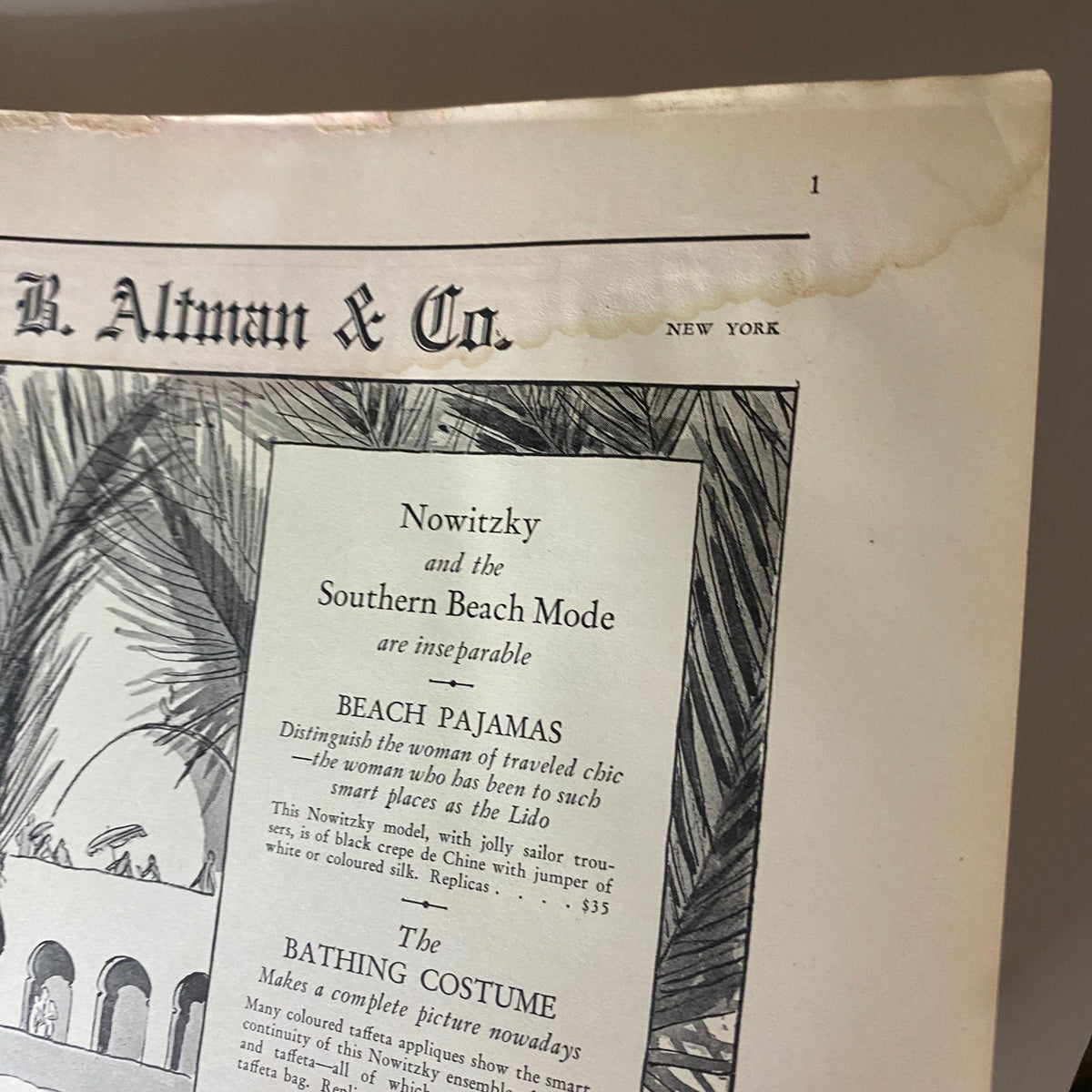 The New Yorker Complete Magazine January 8, 1927 Ilonka Karasz Cover page featuring the advertising of B. Altman & Co.