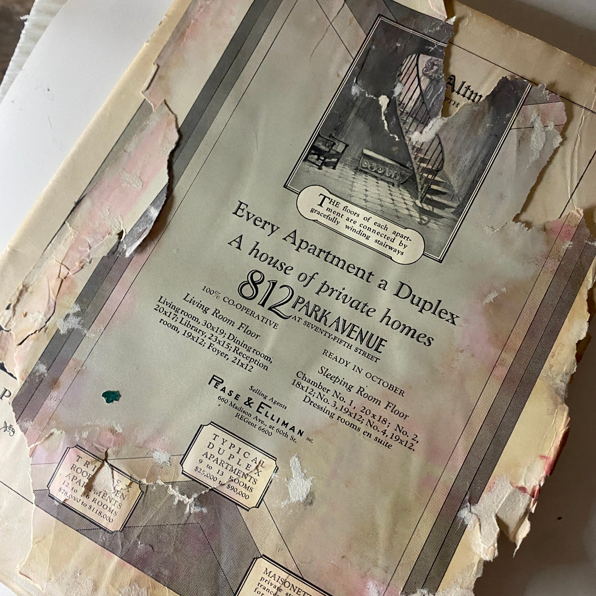 Another view of the real estate listing page in The New Yorker Complete Magazine - May 7, 1927, depicting a house advertisement with notable vintage design elements.