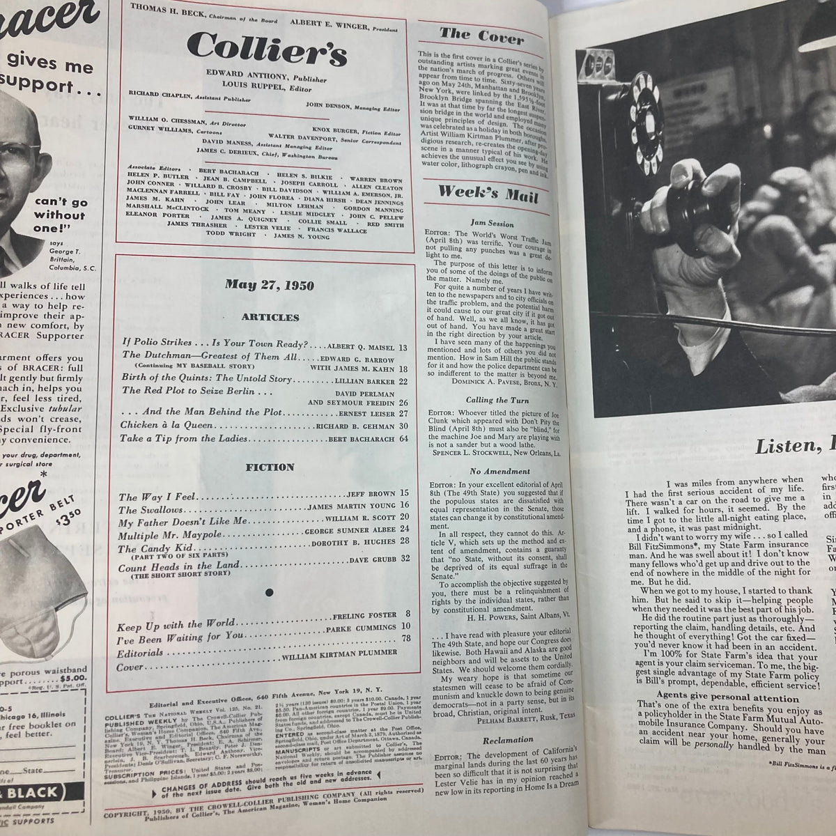 Vintage Collier's Magazine May 27 1950 Vol 125 No. 21 Red Plot Seize Berlin