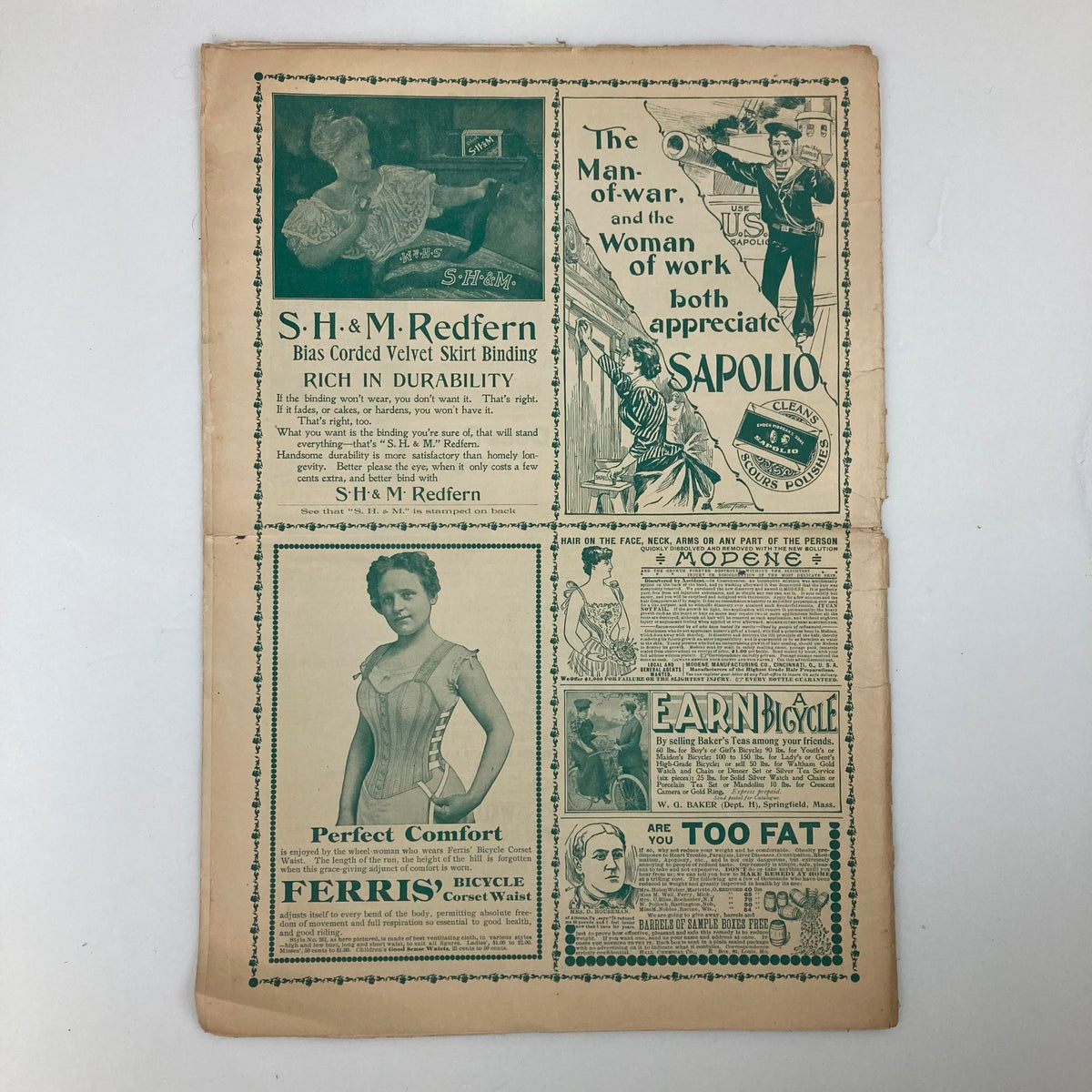 Cover page of VTG The Ladies World Magazine May 1898 No. 221, displaying advertisements and images related to women's fashion and products from the era.