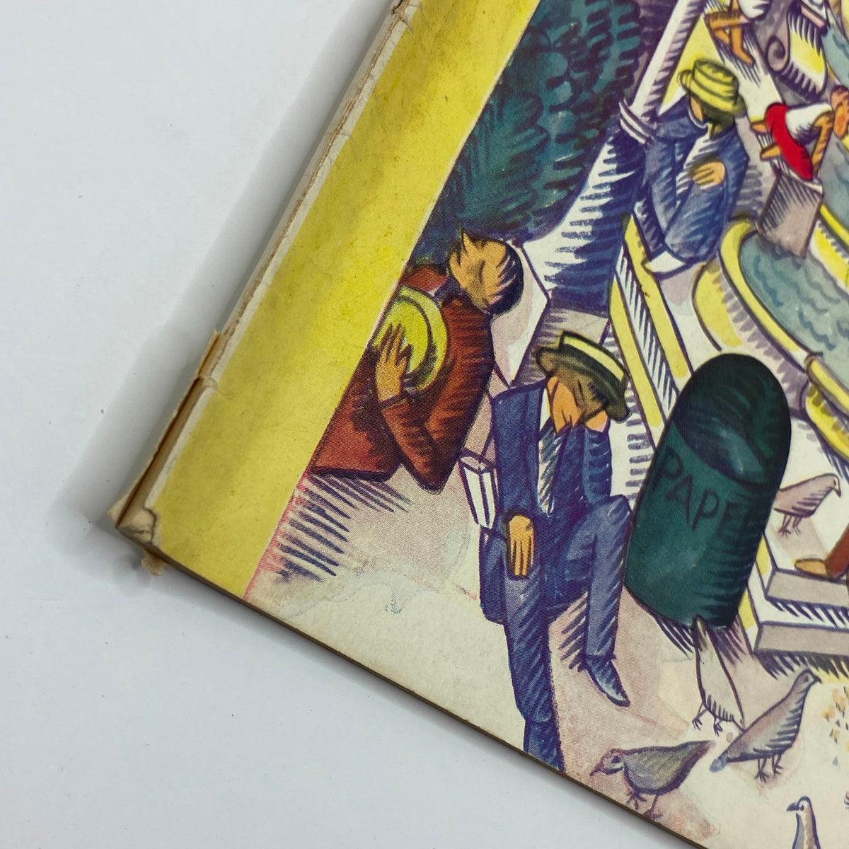 Cover detail from The New Yorker Complete Magazine August 18, 1928, featuring a colorful illustration with people and a fountain.
