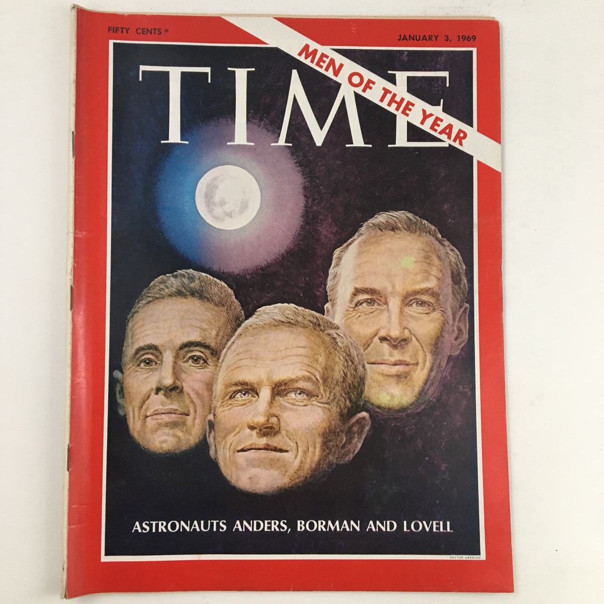 Cover of Time Magazine from January 3, 1969, Volume 93, No. 1, featuring astronauts Anders, Borman, and Lovell, recognized as Men of the Year.