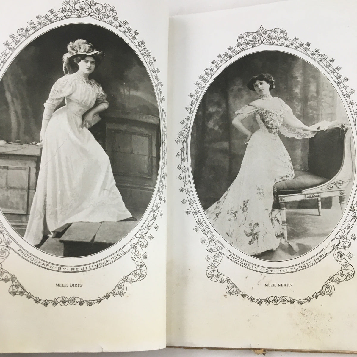 Black and white photographs of women featured in The Redbook Magazine January 1908, showcasing fashion and beauty of the era.