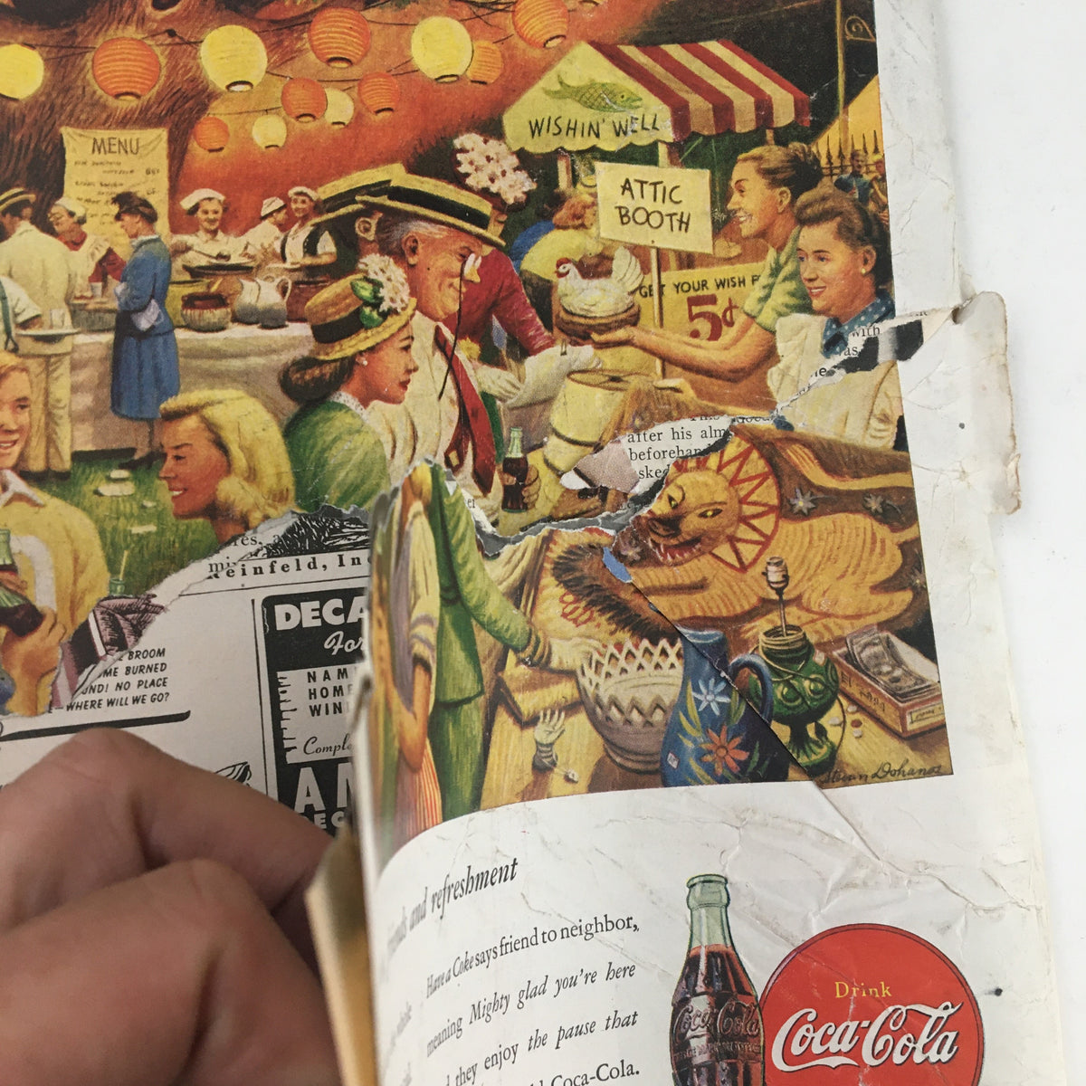 Time Magazine July 1 1946 featuring a vibrant illustration of a community gathering with food stalls and people socializing, reflecting the cultural atmosphere of the post-war era.