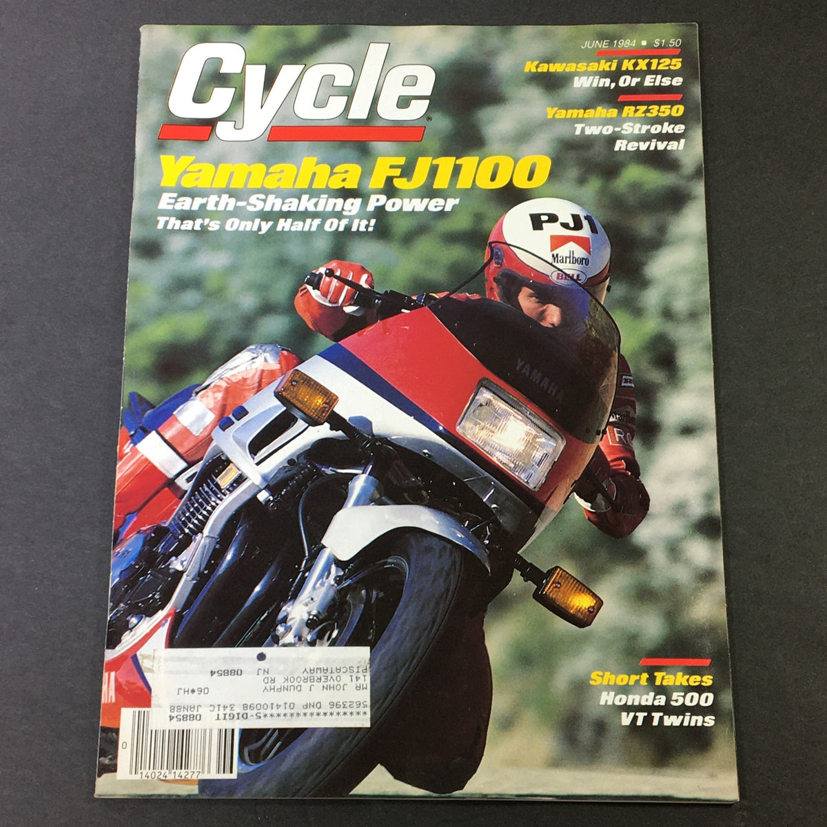 Vintage Cycle Magazine June 1984 featuring Yamaha FJ1100 on the cover, showcasing motorcycle design and performance insights.