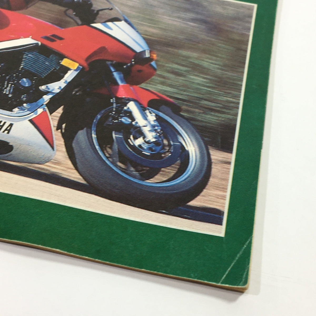 Close-up view of Yamaha FJ1100 featured on the cover of VTG Cycle Magazine January 1985 showcasing its design and features.