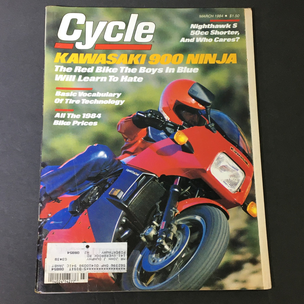 Vintage Cycle Magazine March 1984 cover featuring the Kawasaki 900 Ninja motorcycle, showcasing vibrant colors and bold headlines.