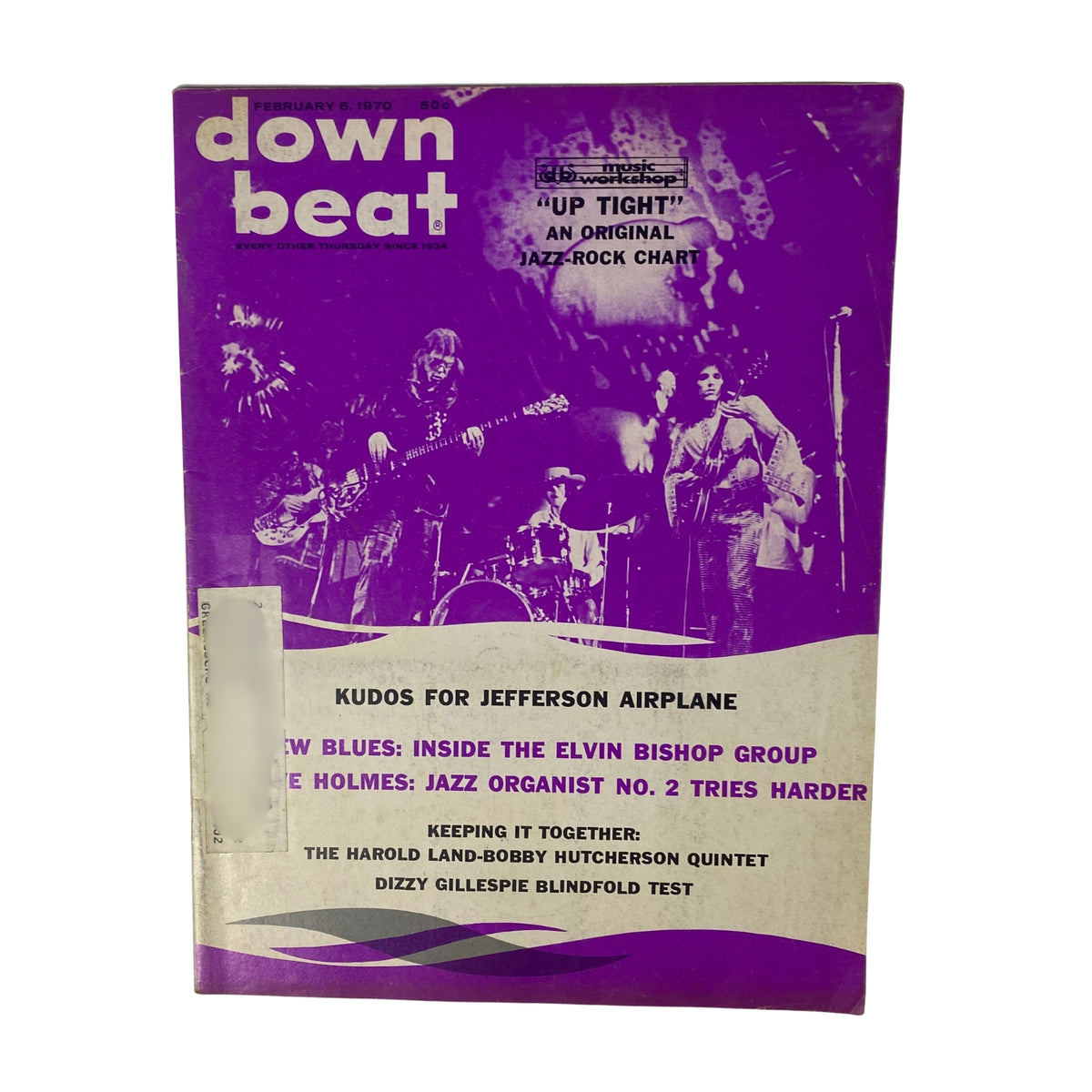 Cover of Down Beat Magazine February 5, 1970, Vol 37 No. 3 featuring Jefferson Airplane and an article on the Elvin Bishop Group.