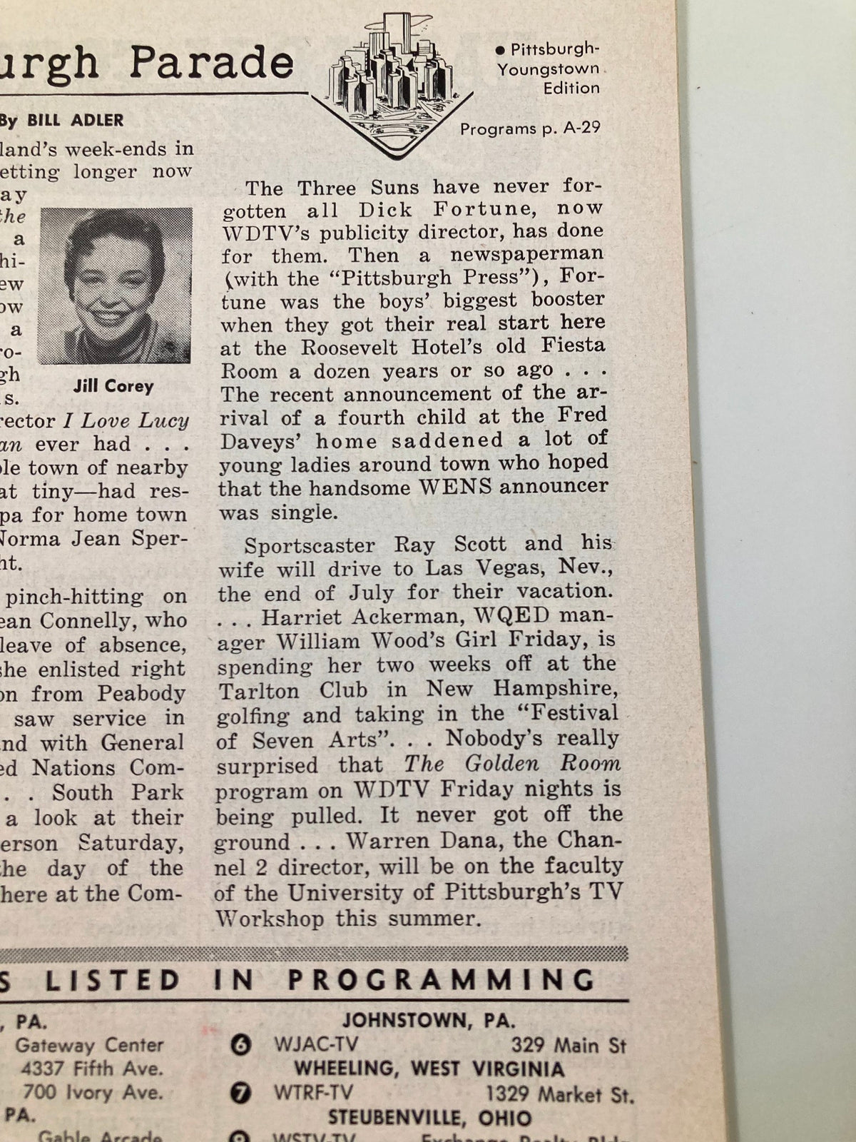 TV Guide Magazine July 9 1954 Pittsburgh-Youngstown edition featuring an article about local television personalities and programming, reflecting mid-20th century TV culture.