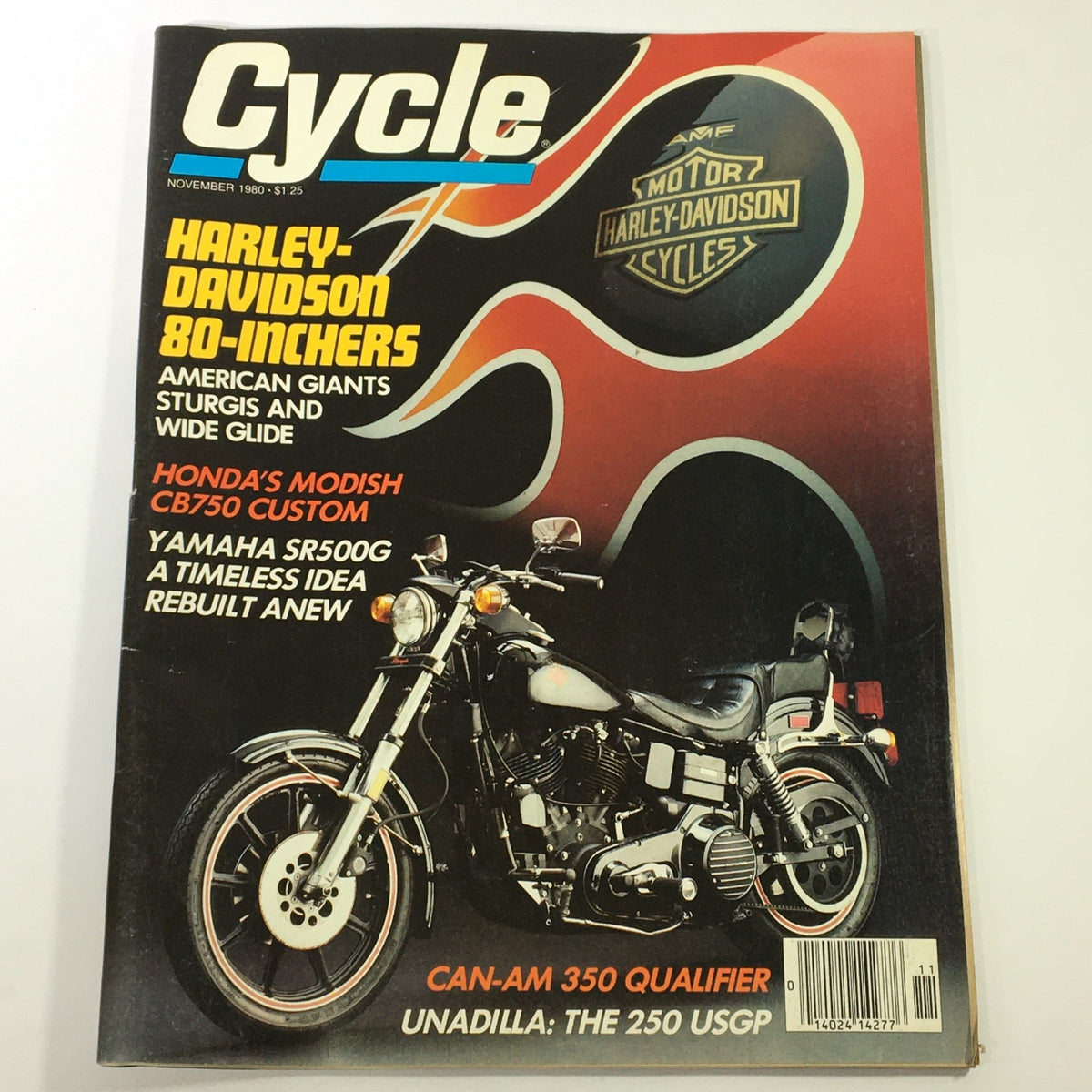 VTG Cycle Magazine November 1980 featuring Harley-Davidson 80-Inchers and Honda CB750 on the cover, showcasing iconic motorcycles and vintage automotive culture.