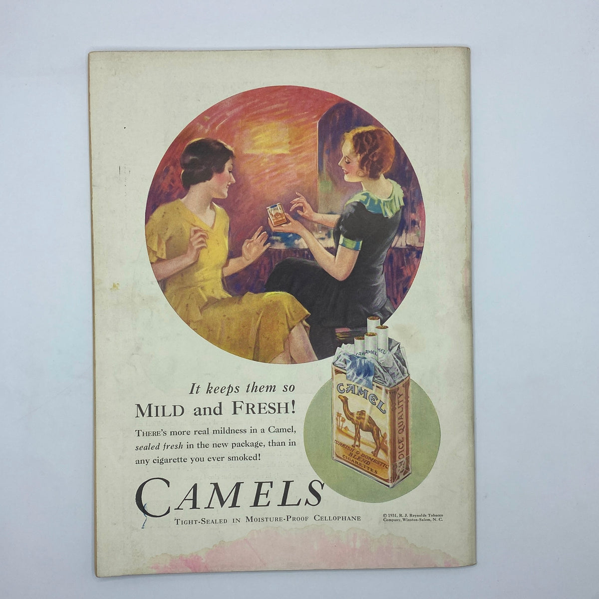 The New Yorker Complete Magazine May 16, 1931 - Advertisement for Camels cigarettes featuring two women engaged in conversation.