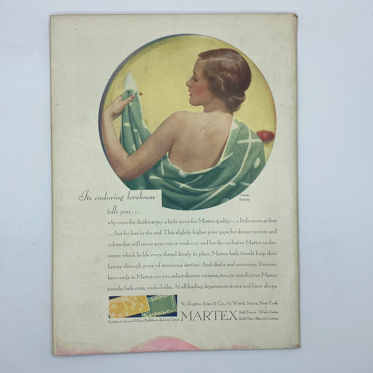 Back cover of The New Yorker magazine, March 7, 1931, featuring a vintage advertisement for Martex products, illustrating the quality and appeal of household textiles in the 1930s.