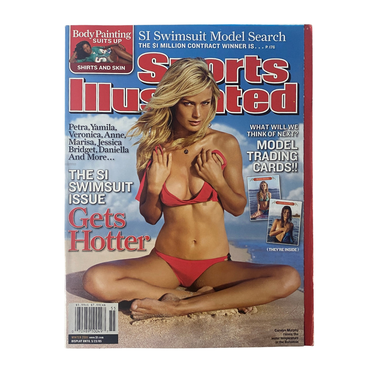 Sports Illustrated Magazine February 18, 2005 Carolyn Murphy Swimsuit Edition cover featuring a model in a bikini, capturing the essence of summer with a picturesque beach background.