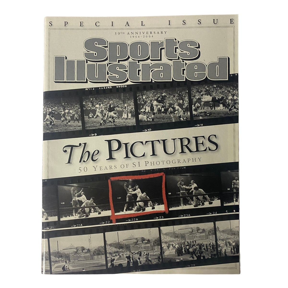 Cover of Sports Illustrated Magazine April 26, 2004, titled 'The Pictures' celebrating 50 years of SI Photography, featuring iconic sports moments in a collage layout.