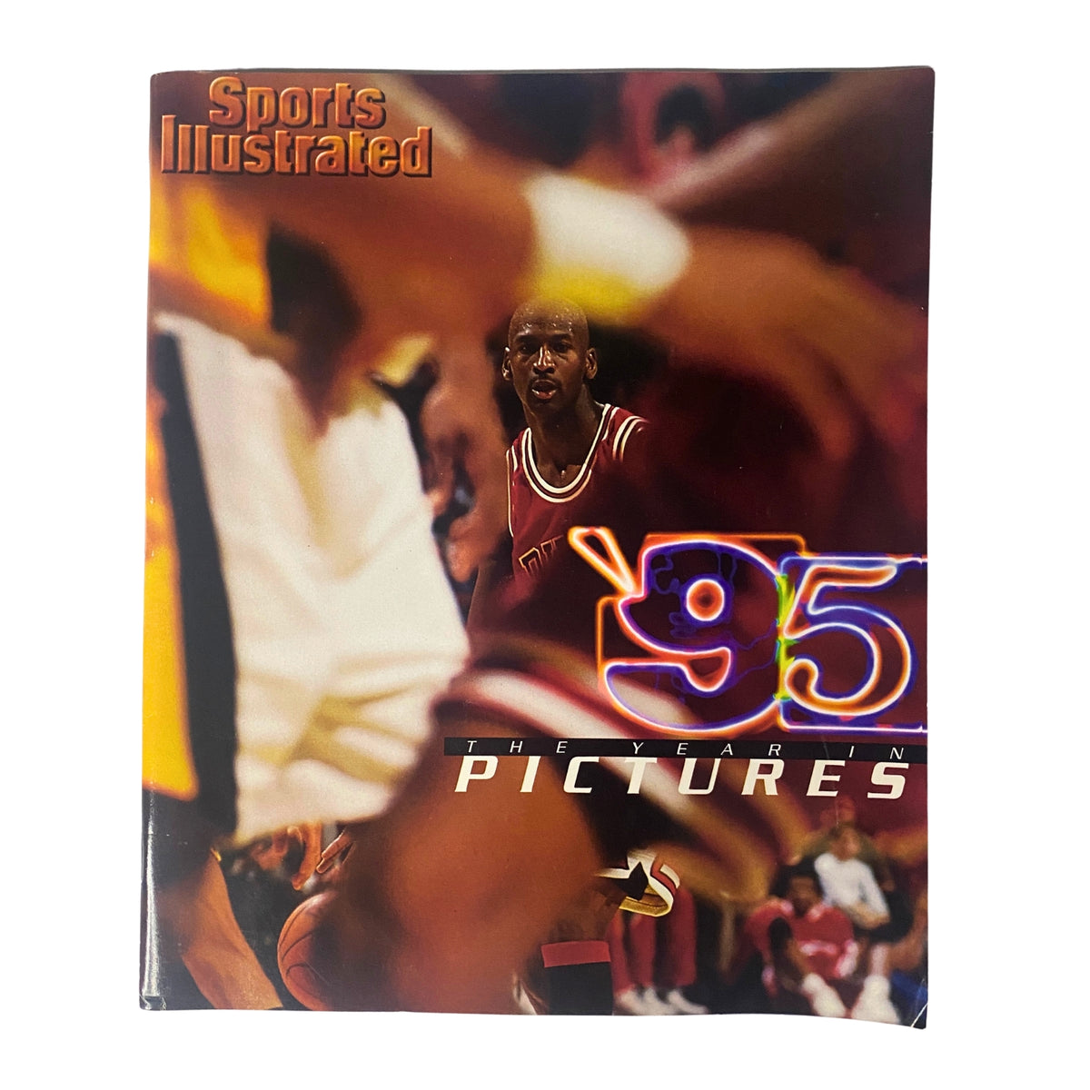 Sports Illustrated Magazine 1995 Michael Jordan The Year in Pictures cover showcasing Michael Jordan on the front with vibrant colors.