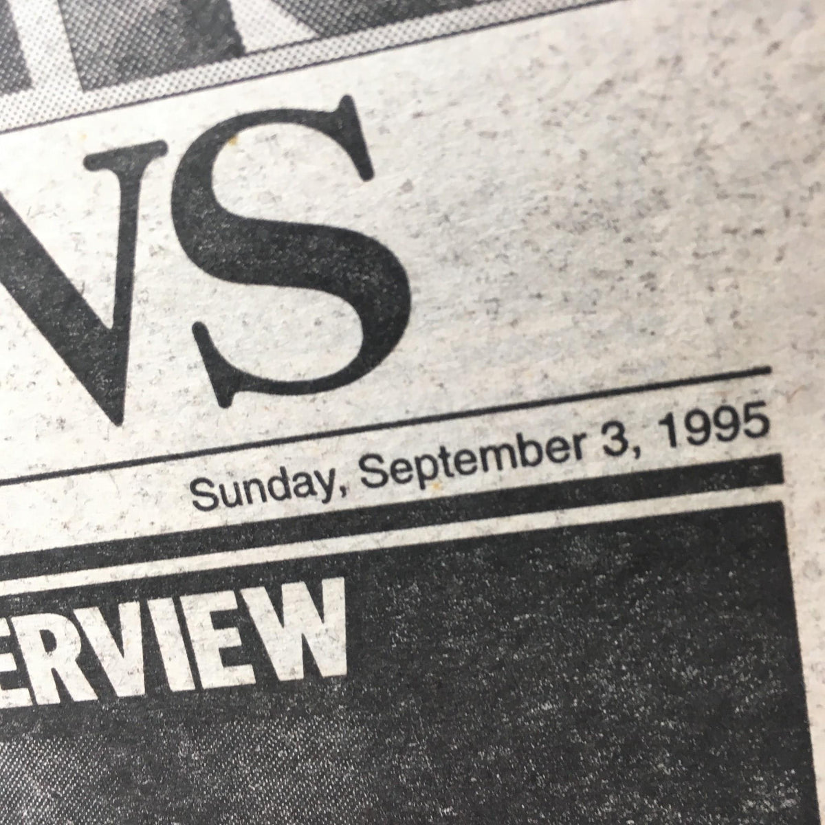 Close-up of the NY Daily News header from September 3, 1995, displaying the date and logo, enhancing the historical significance of the 'Riley Roars' article.