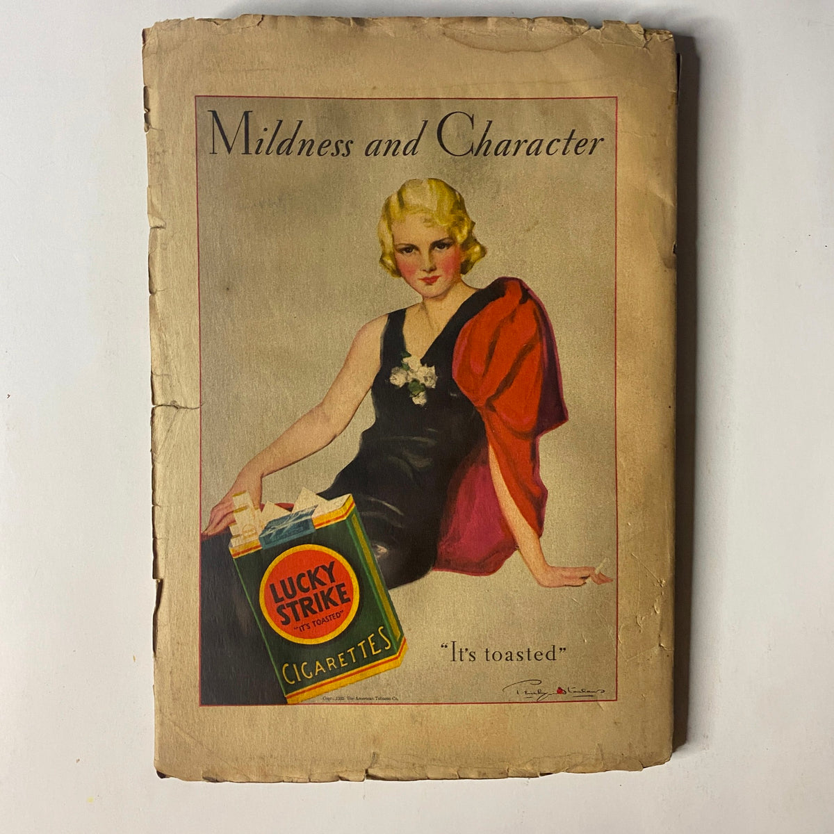 Cover of Complete Stories Magazine March 1, 1933 featuring a vintage illustration of a glamorous woman and a Lucky Strike cigarette advertisement with the phrase 'It's toasted'.
