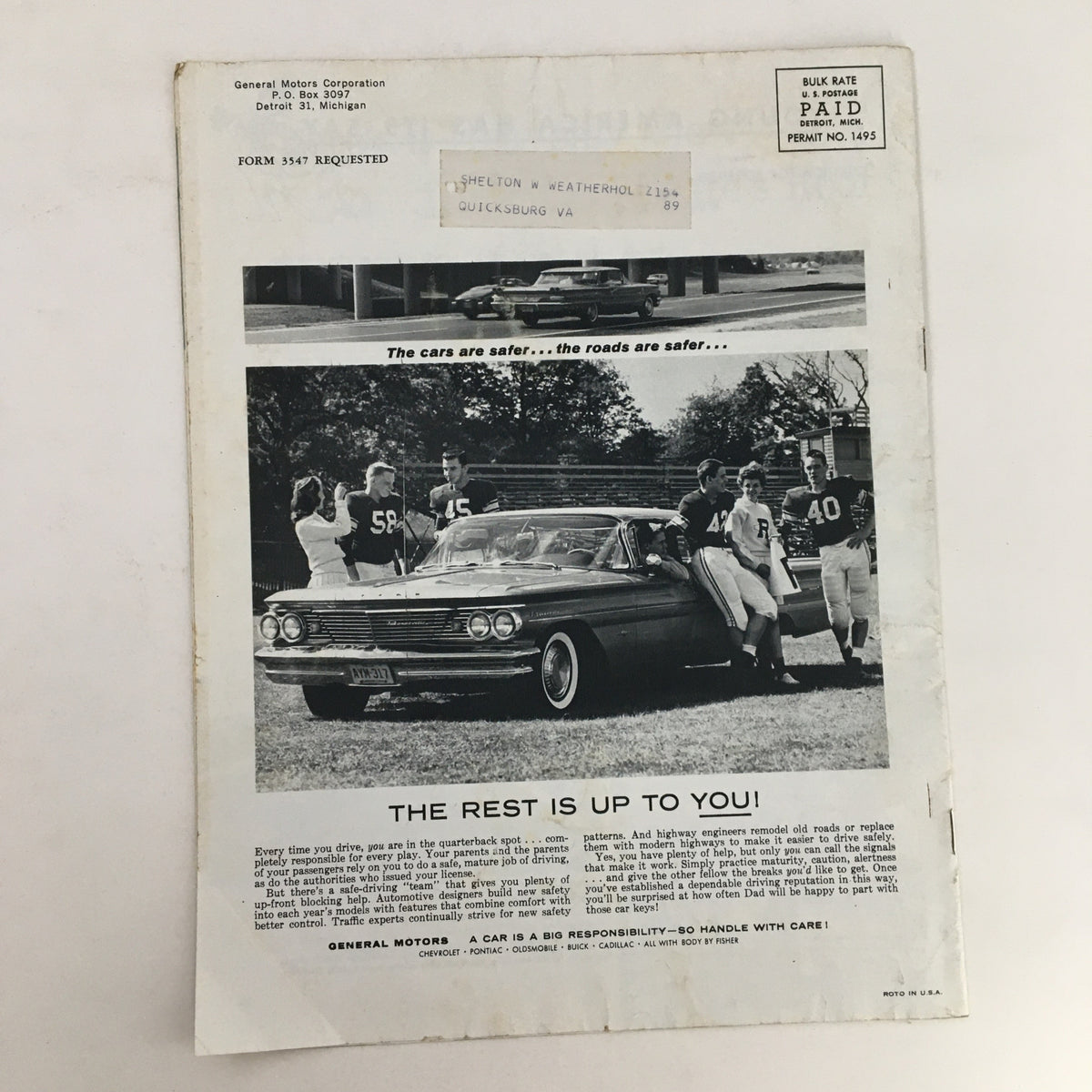 VTG American Youth Magazine September 1960 cover featuring two teens in front of a university, showcasing a nostalgic look at 1960s youth culture.