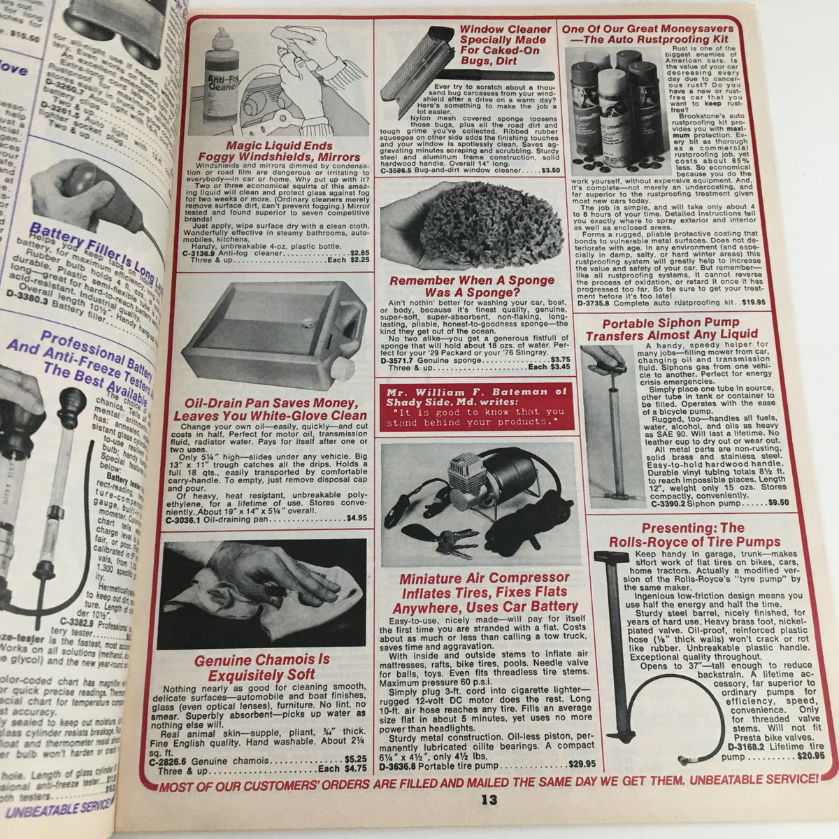 Interior page of the 1975 Brookstone Company Hard To Find Tools Fall Catalog showcasing various hard-to-find tools and products with prices.