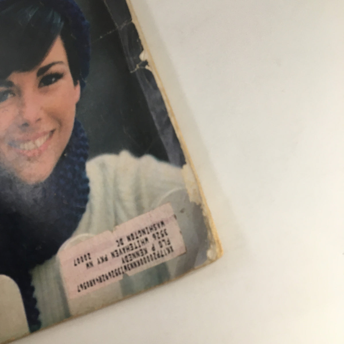 Close-up view of the January 1967 cover of Redbook Magazine featuring Miss Bunny Spangler, highlighting her smiling expression and stylish winter attire.