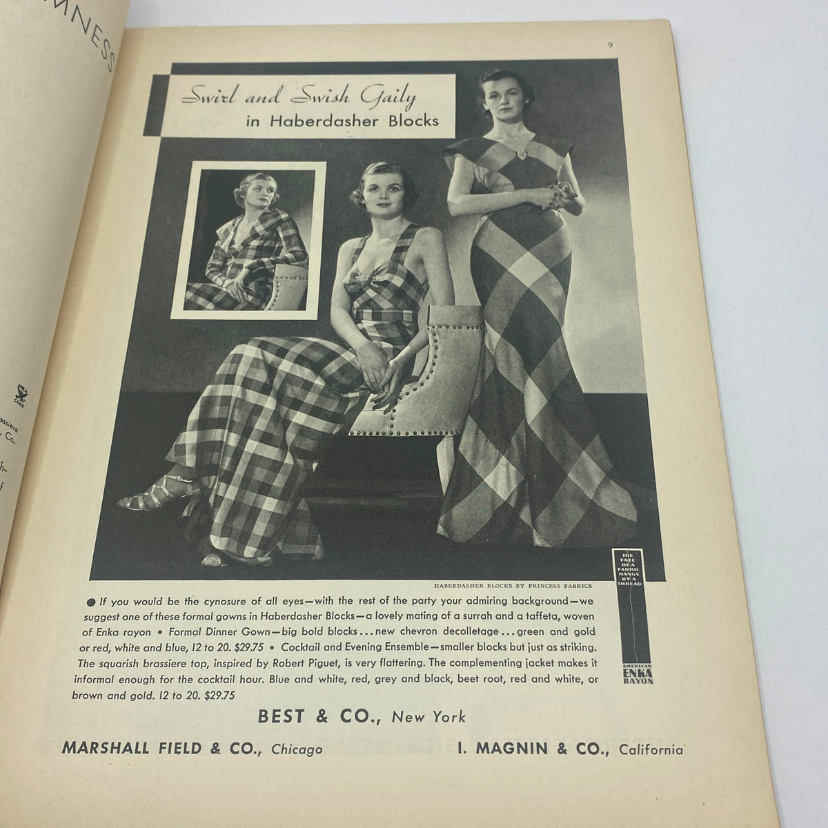 The New Yorker Complete Magazine March 16, 1935 Constantin Alajalov Cover featuring elegant vintage fashion advertisements, showcasing women in Haberdasher Blocks dresses, perfect for collectors and vintage media enthusiasts.