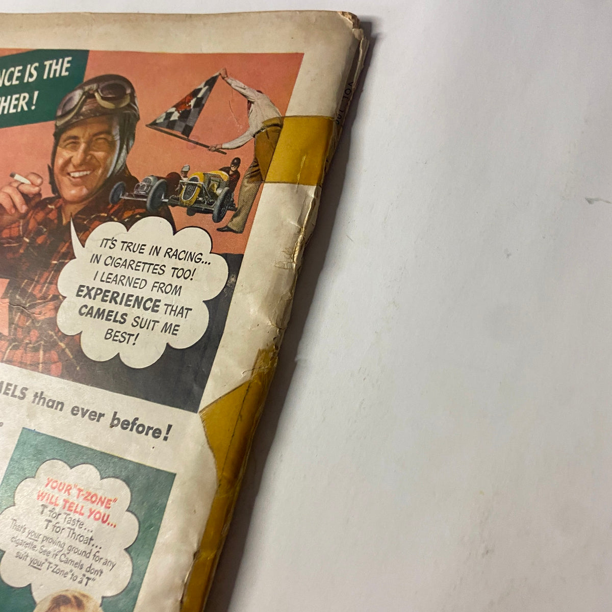Close-up of the back cover of Outdoor Life Magazine, September 1947 highlighting the advertisement for Camel cigarettes.