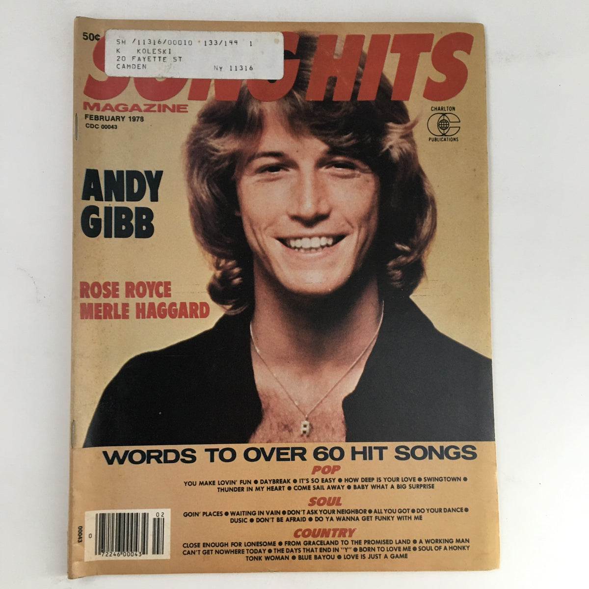 Song Hits Magazine February 1978 Andy Gibb, Rose Ryce & Merle Haggard