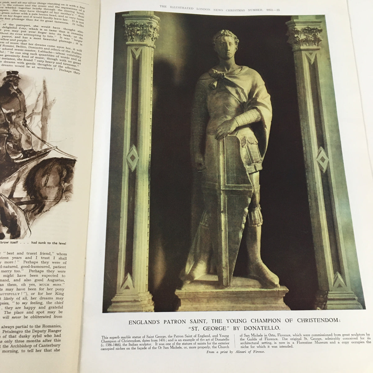 The Illustrated London News November 19 1953 A River Pageant - Features a statue of St. George by Donatello, highlighting an important historical figure.