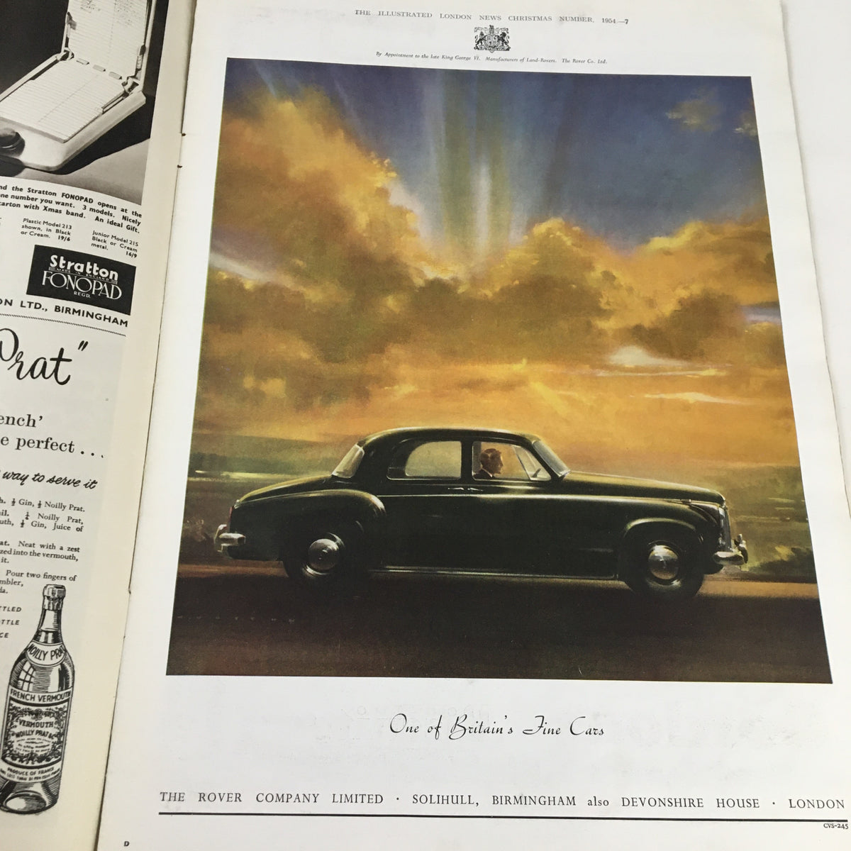 The Illustrated London News November 18 1954 includes an elegant advertisement highlighting one of Britain’s fine cars against a dramatic backdrop, emphasizing its luxury and design.