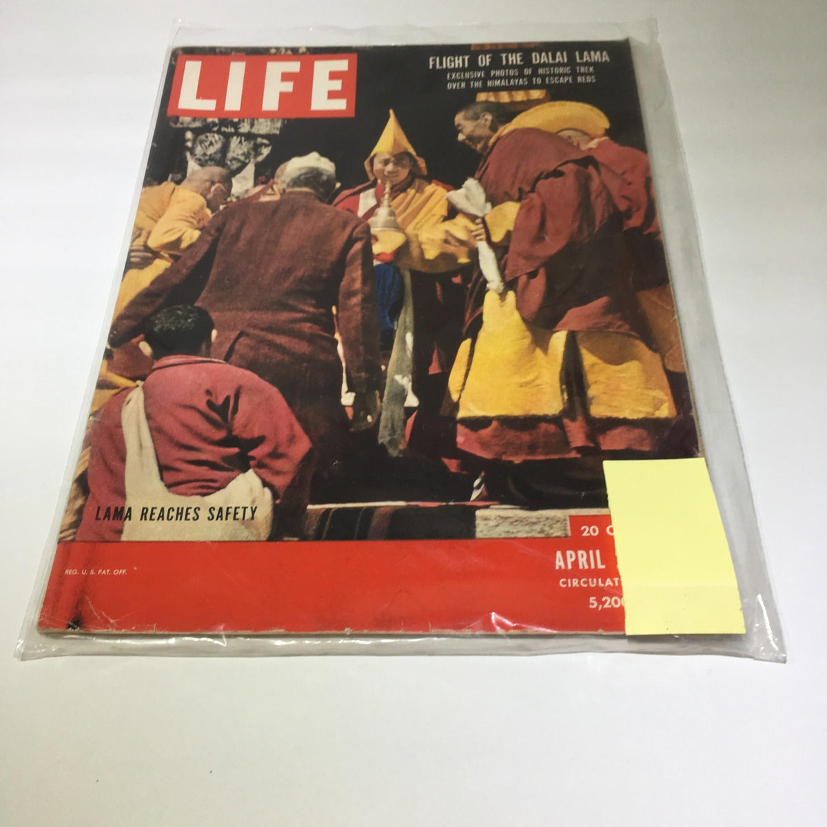 Cover of Life Magazine dated April 23, 1951 featuring the title 'Flight of The Dalai Lama' showcasing a prominent historical moment and figures.