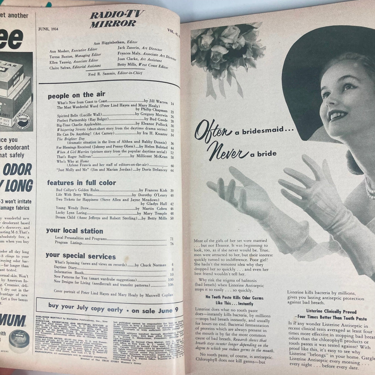 Vintage Radio-TV Mirror Magazine June 1954 Peter Lind Hayes and Mary Healy No Label