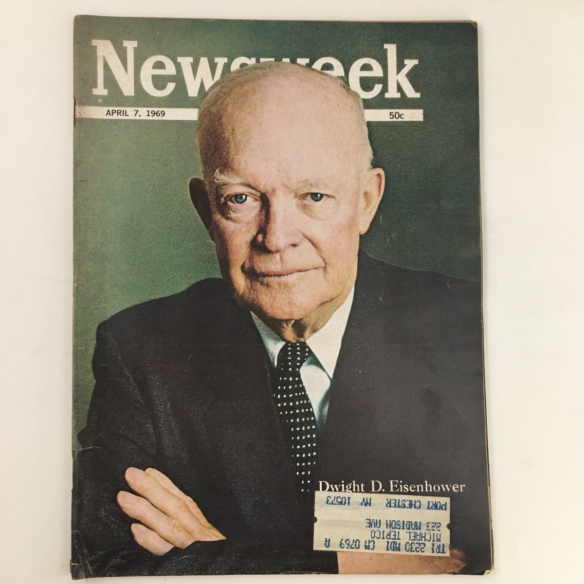 Cover of Newsweek Magazine from April 7, 1969 featuring Dwight D. Eisenhower, highlighting the historical significance of the issue.