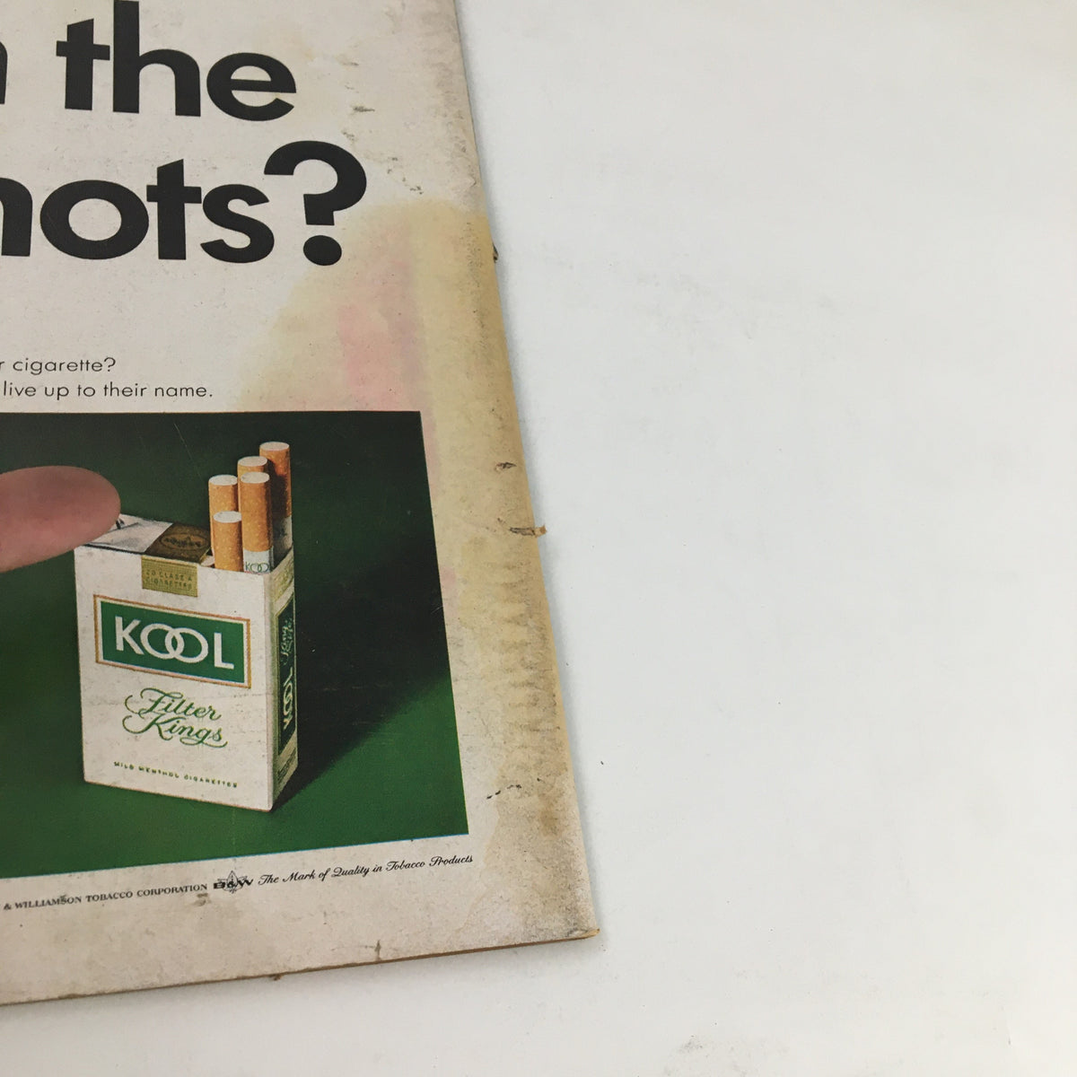 Back cover of Newsweek Magazine from August 5, 1968, displaying an advertisement for KOOL cigarettes, showcasing vintage marketing from the era.