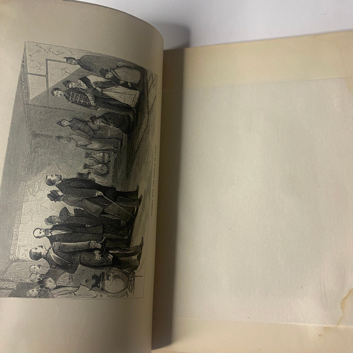 Interior illustration from 'Around the World with General Grant, Part Eighteen' by John Russell Young, depicting a historical scene with General Grant and notable figures.