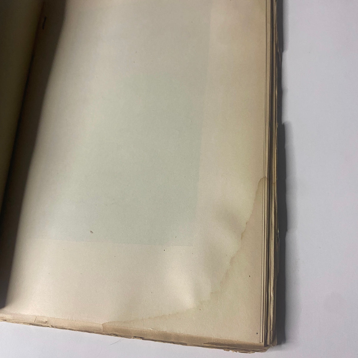 Interior page of 'Around the World with General Grant' Book by John Russell Young, Part Fifteen, showing evidence of water damage with stained pages.