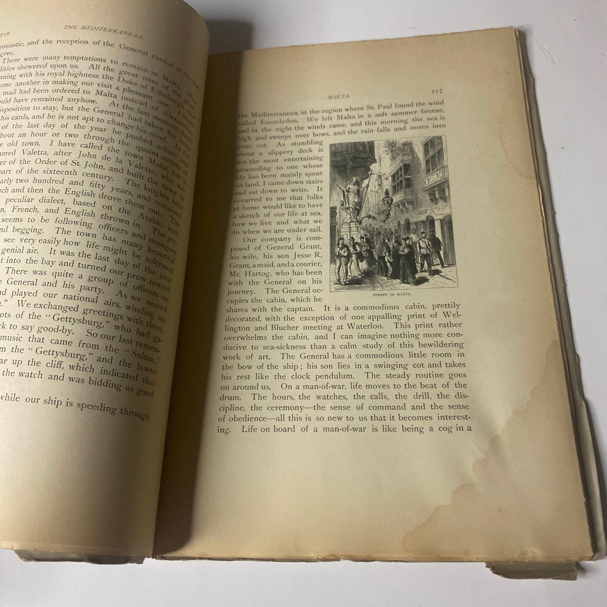 Interior page of 'Around the World with General Grant' Book by John Russell Young, Part Four, featuring historical narrative and illustrations.
