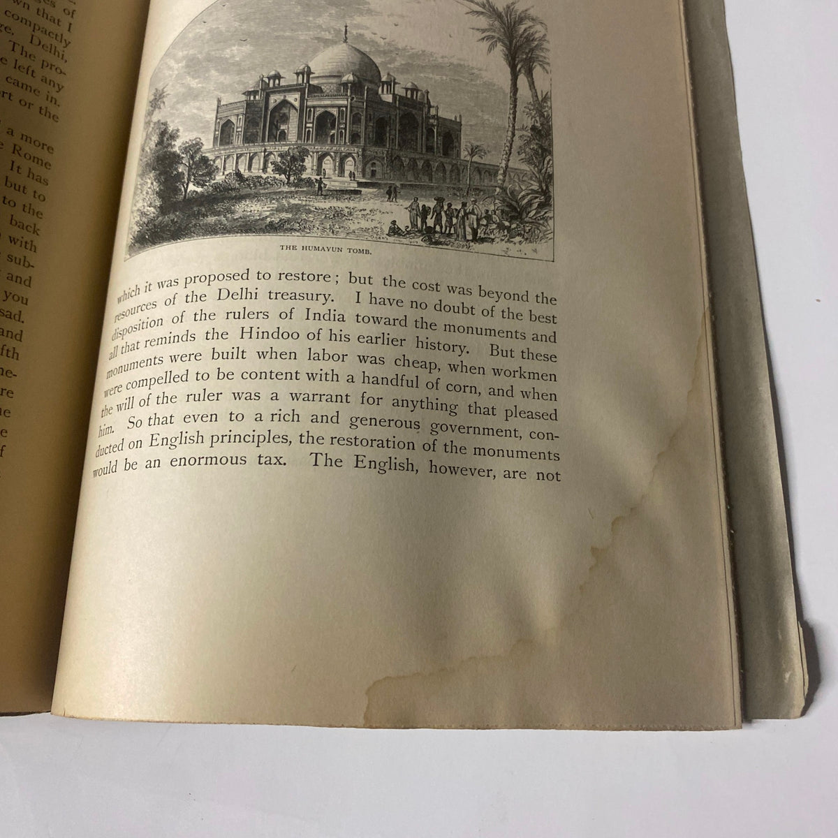 Page featuring an illustration of the historic monument, part of 'Around the World with General Grant Book by John Russell Young, Part Eleven', highlighting architectural details.