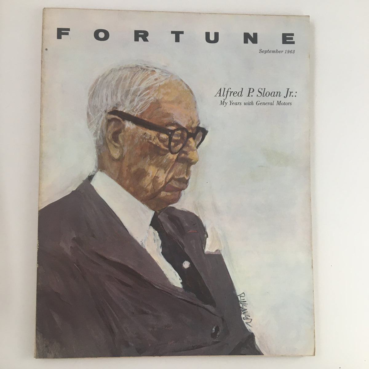 Fortune Magazine September 1963 cover featuring Alfred P. Sloan Jr., highlighting his contributions to General Motors.
