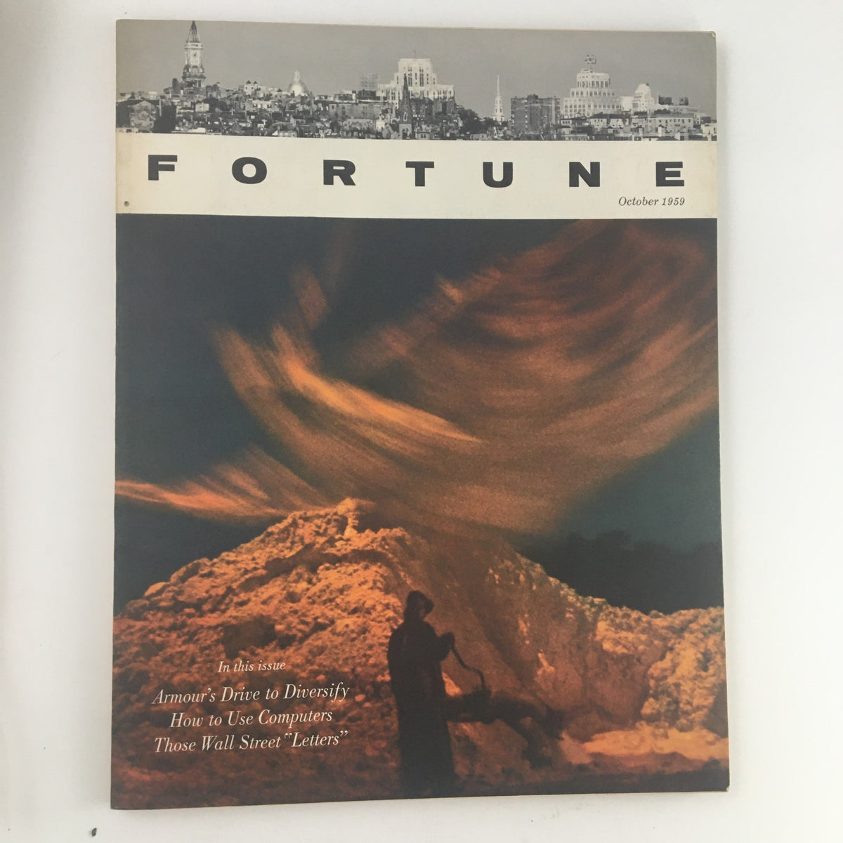 Cover of Fortune Magazine October 1959 featuring Armour's Drive to Diversify with dramatic imagery and text highlights.