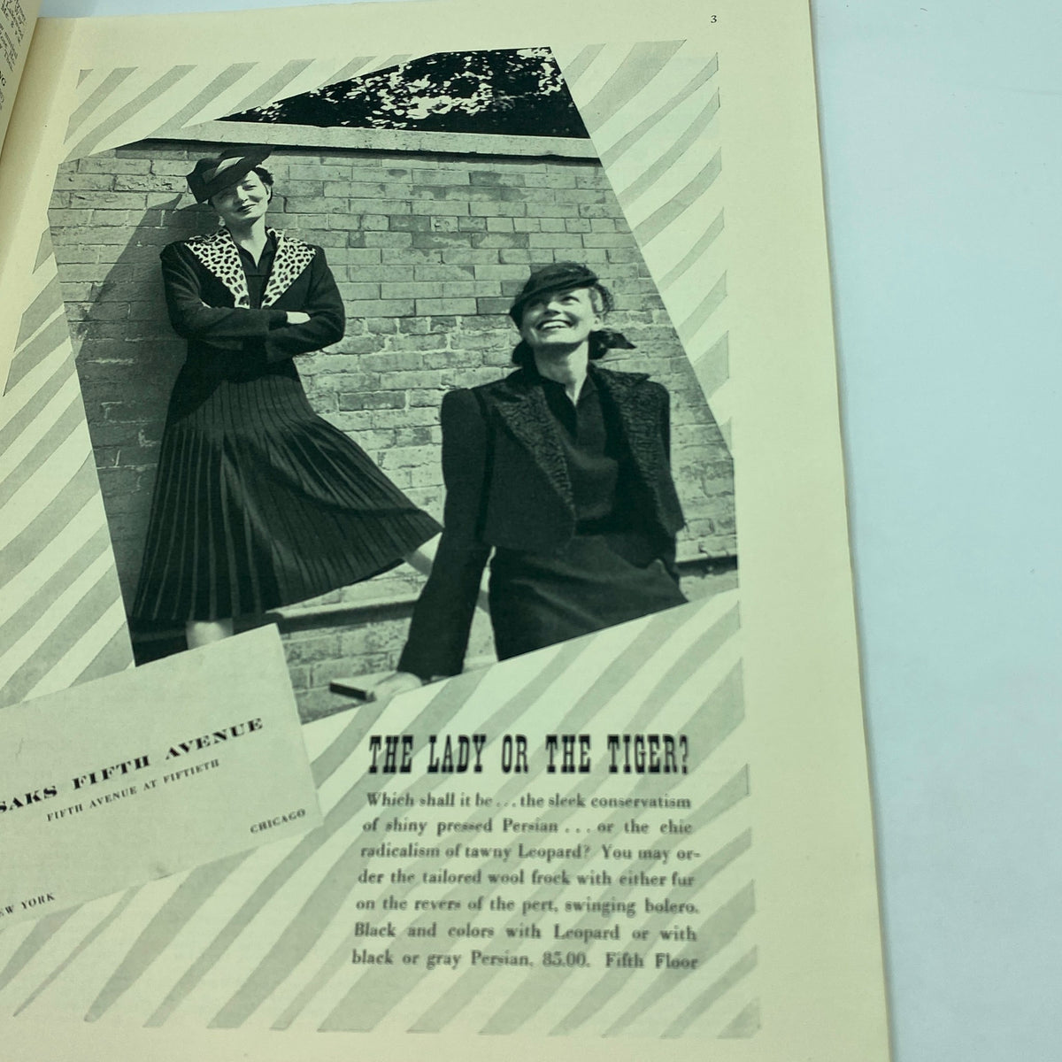 Another interior page from The New Yorker magazine, September 17, 1938, displaying fashion advertisements highlighting elegant women's attire. Features models in sophisticated outfits, capturing the essence of late 1930s fashion trends.