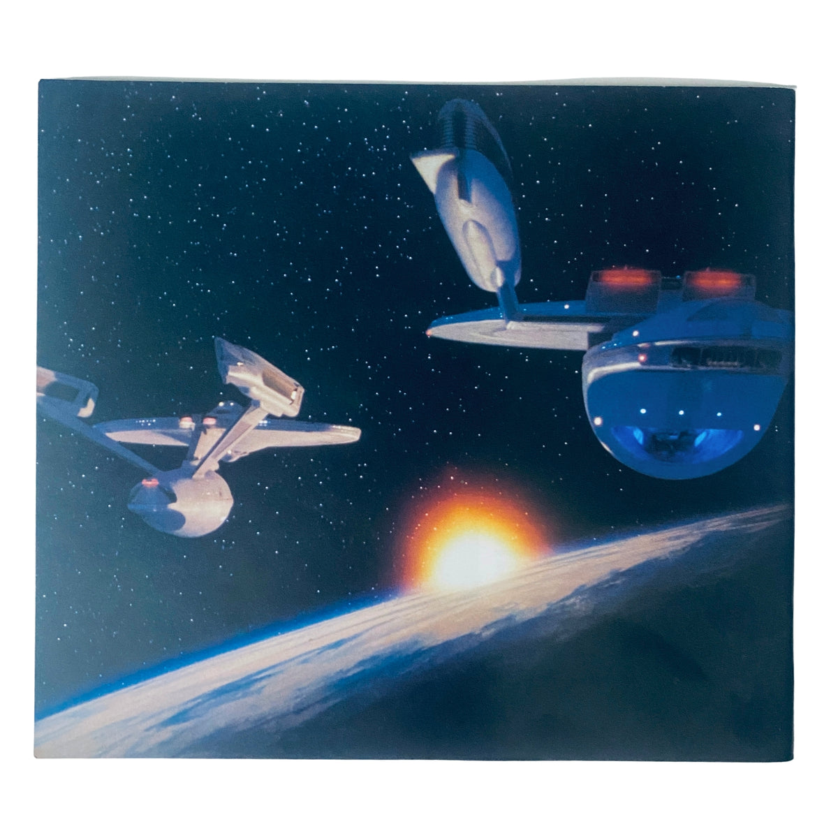 Back cover of Cinefex Magazine February 1992 No. 49 illustrating the starships from Star Trek VI: The Undiscovered Country, emphasizing the magazine's exploration of cinematic visuals.