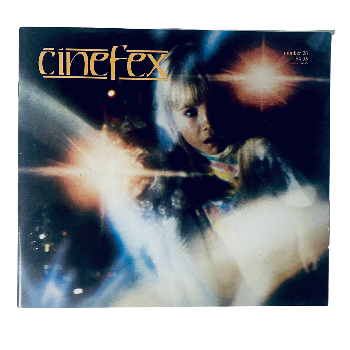 Cinefex Magazine May 1986 No. 26 front cover featuring a young girl surrounded by eerie light effects, associated with Poltergeist II.