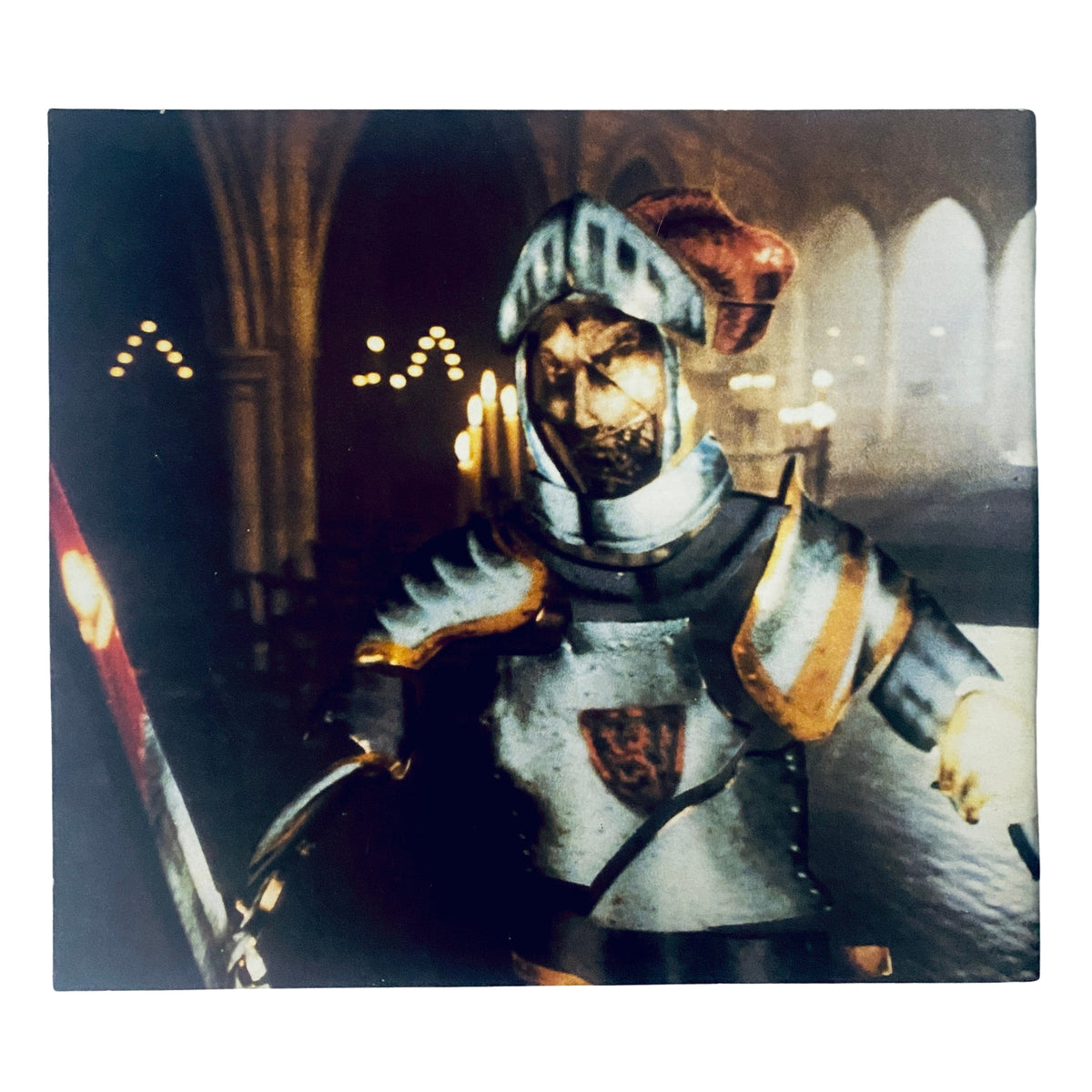 Image of the animated stained-glass knight from Young Sherlock Holmes featured on the back cover of Cinefex Magazine May 1986 No. 26, highlighting visual effects in classic films.