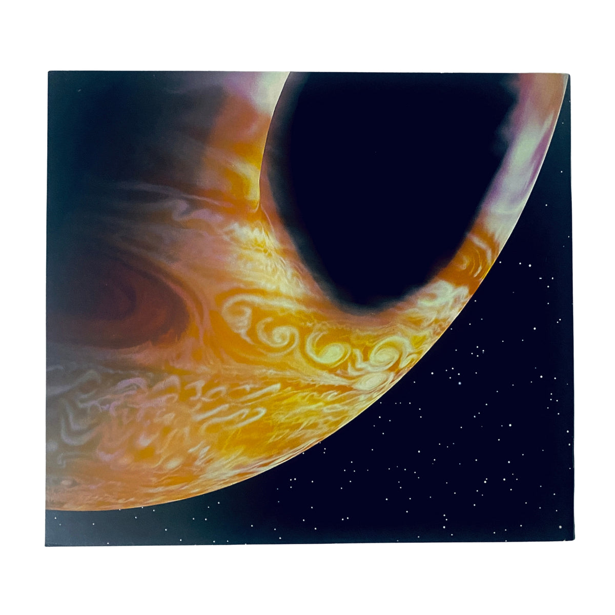 Back cover of Cinefex Magazine January 1985 No. 20, displaying a stunning artistic representation of Jupiter with vibrant colors and space backdrop.